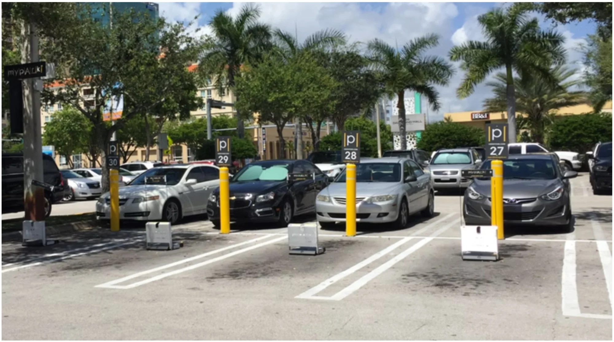 MyPark barrier devices in parking lot